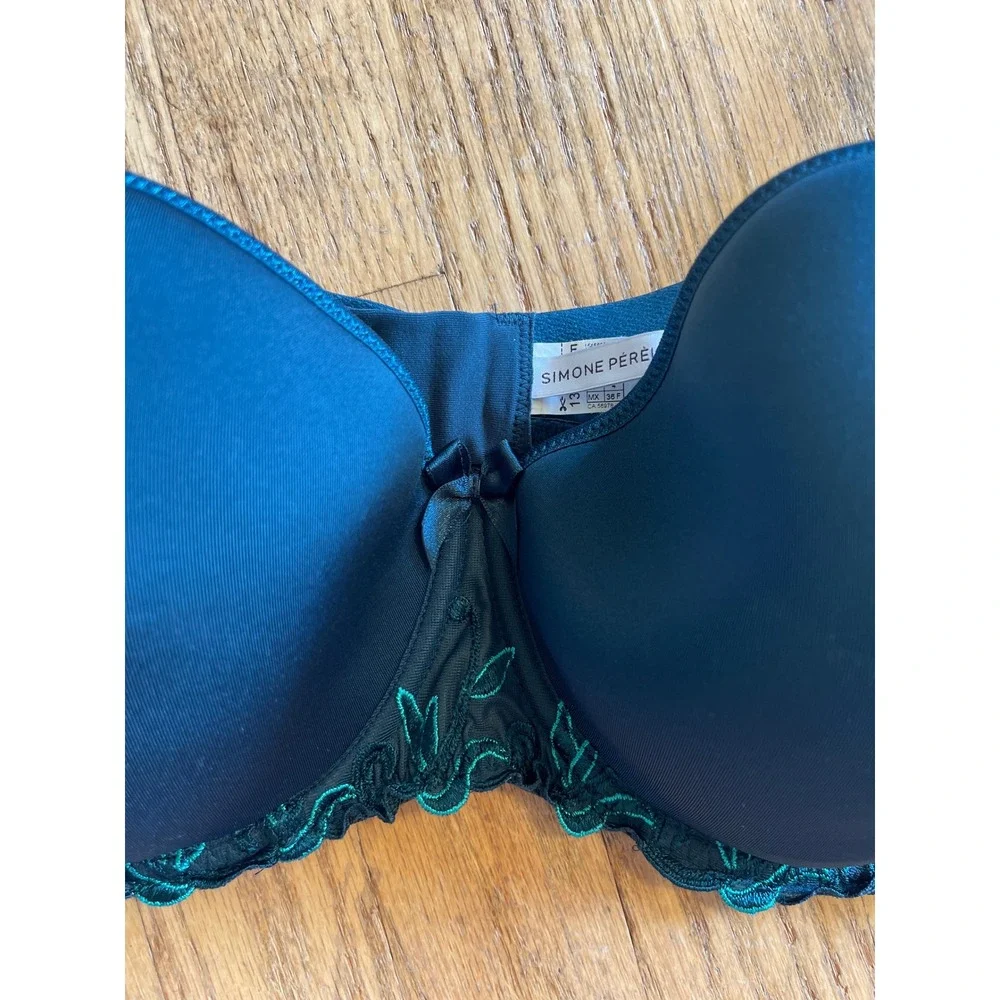 Simone Perele Andora 3D Molded Bra Teal Blue Lace 36F 131343 Underwire